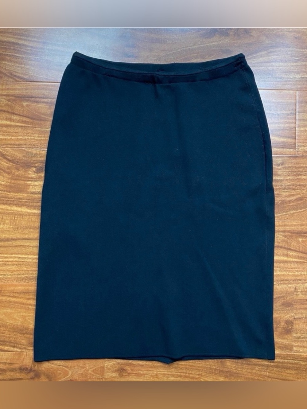 NWT New Vintage Saks 5th Avenue Women's Black Silk Mix Knit A Line Skirt Size M